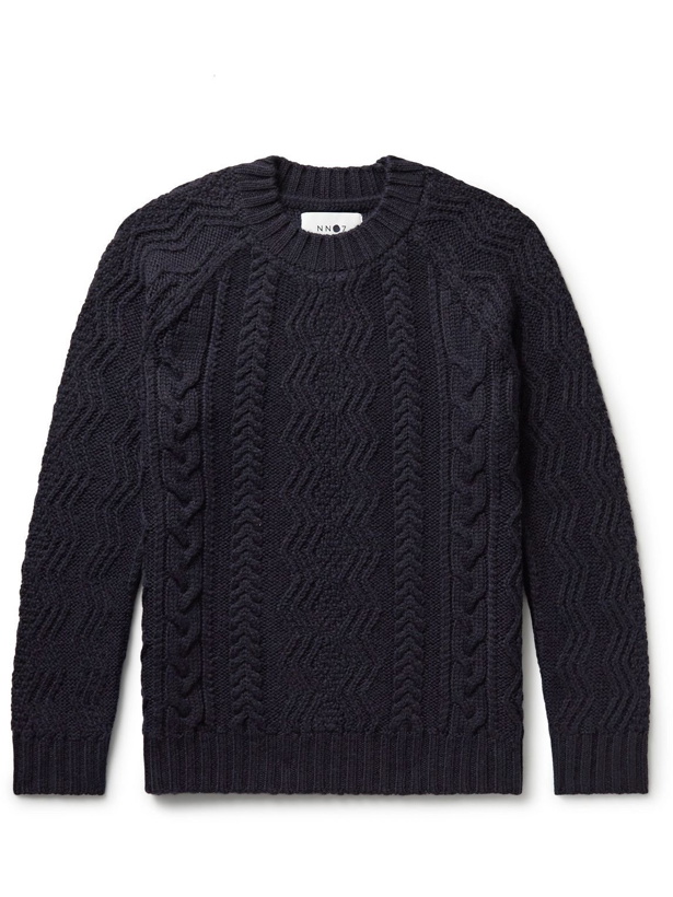 Photo: NN07 - Cooper Cable-Knit Wool Sweater - Blue