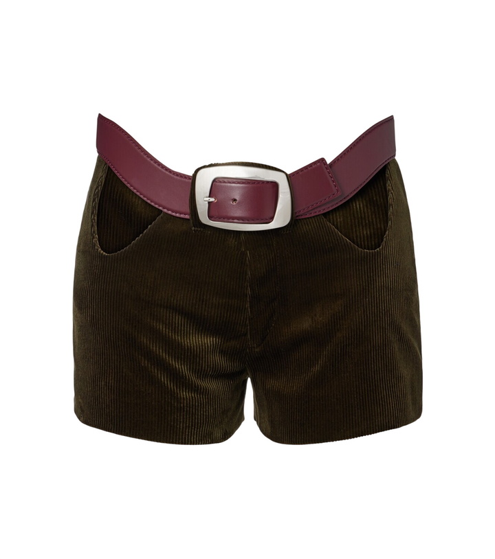 Photo: Jean Paul Gaultier Cutout belted cotton corduroy shorts