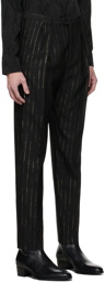 Saint Laurent Black Wool Pinstripe Trousers