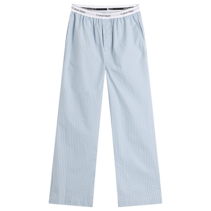 Photo: Calvin Klein Men's Cotton Poplin Sleep Pant in Summit Plaid Ballad Blue
