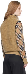 Burberry Beige Cropped Fleece Vest