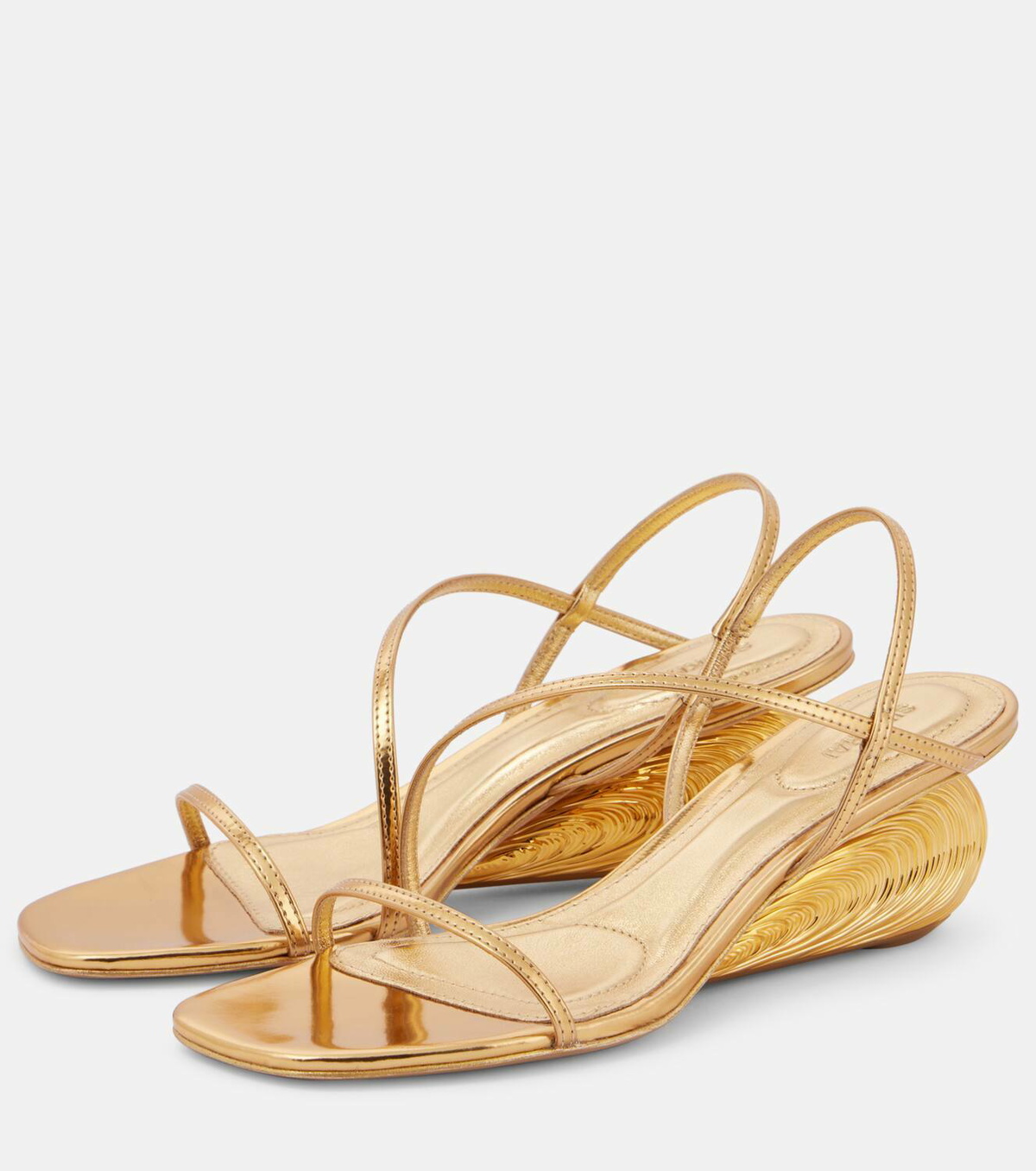Simkhai Bridget metallic leather wedges