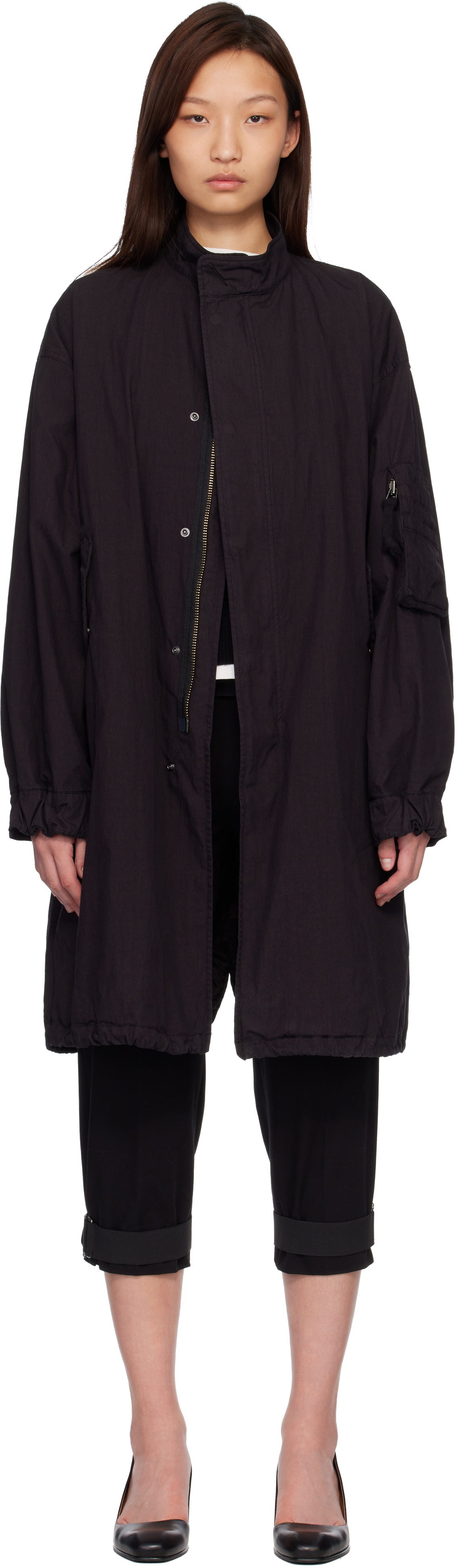 COOR Black Garment Dyed Fishtail Parka