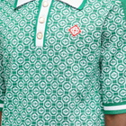 Casablanca Men's Lurex Jacquard Polo Shirt in Green