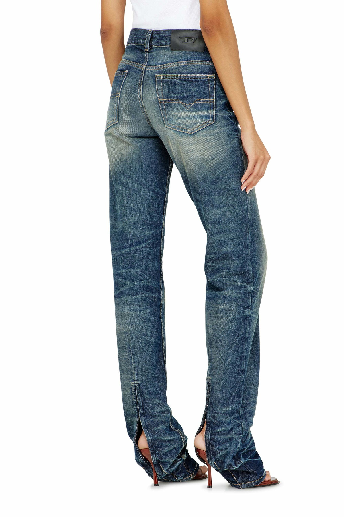 Diesel Regular Jeans Regular Waist D-Heel, Medium blue, Button fly