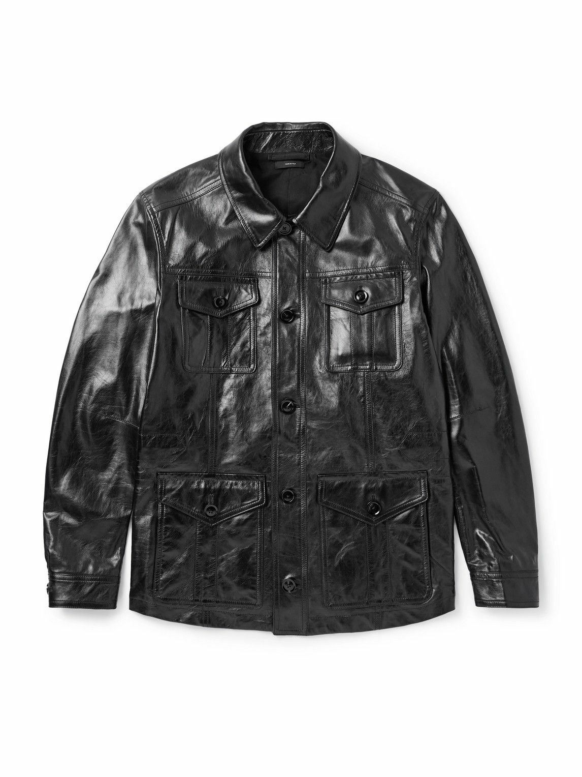 TOM FORD - Textured-Leather Jacket - Black TOM FORD