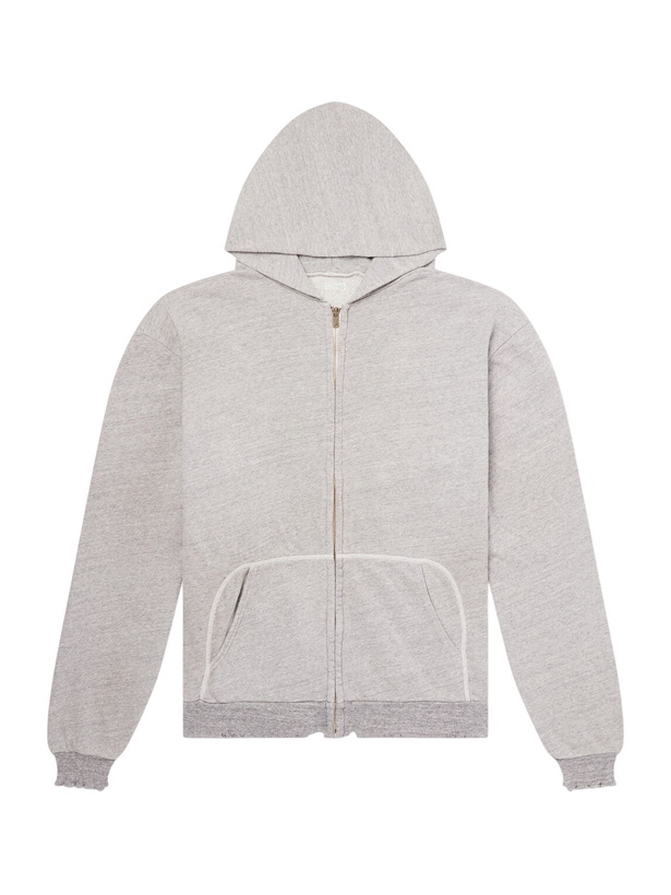 Photo: A.PRESSE - Cotton-Jersey Zip-Up Hoodie - Gray
