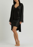 Simone PÉRÈLE Love Me Lace-trim Silk-satin Night Dress Black