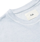 Folk - Assembly Garment-Dyed Cotton-Jersey T-Shirt - Blue