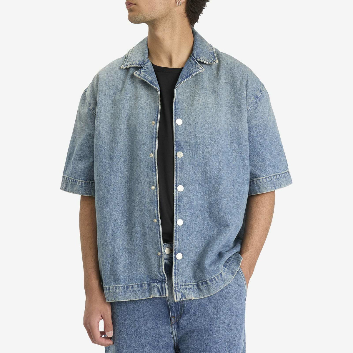 Won Hundred Men's Desmond Denim Vacation Shirt in Light Blue