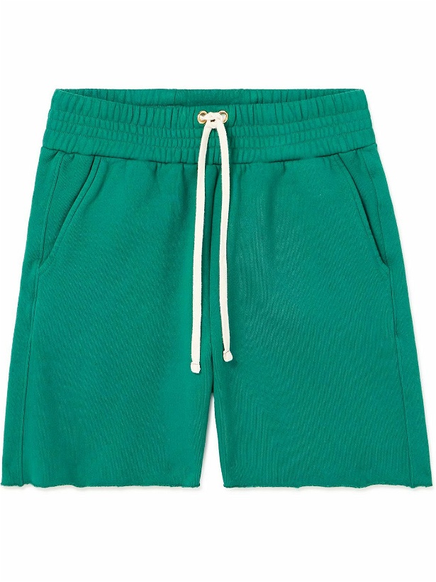Photo: Les Tien - Garment-Dyed Fleece-Back Cotton-Jersey Drawstring Shorts - Green
