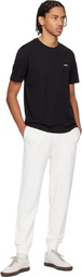 Hugo White Cuffed Logo Print Sweatpants
