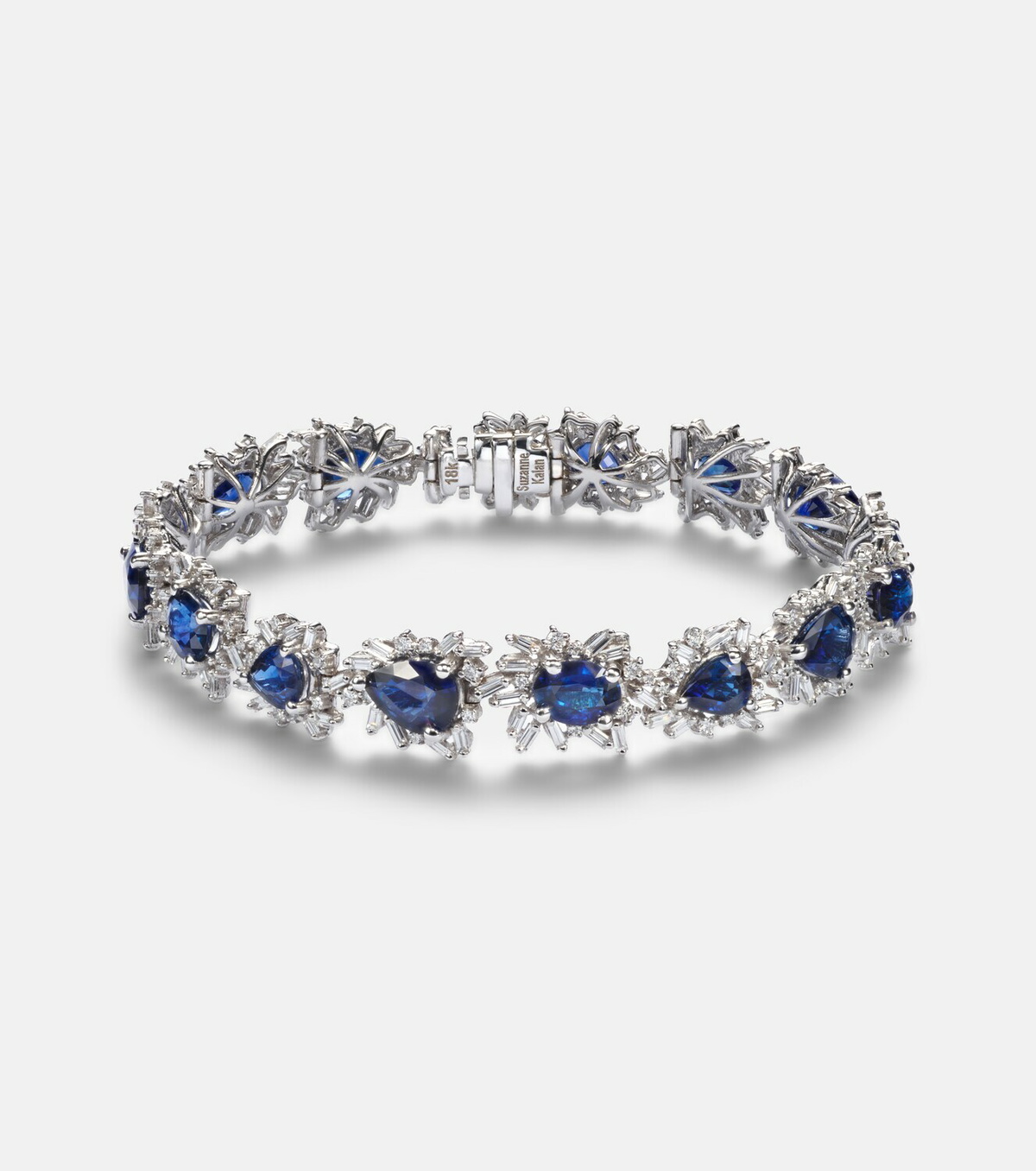 Suzanne Kalan 18kt white gold tennis bracelet with sapphires and diamonds