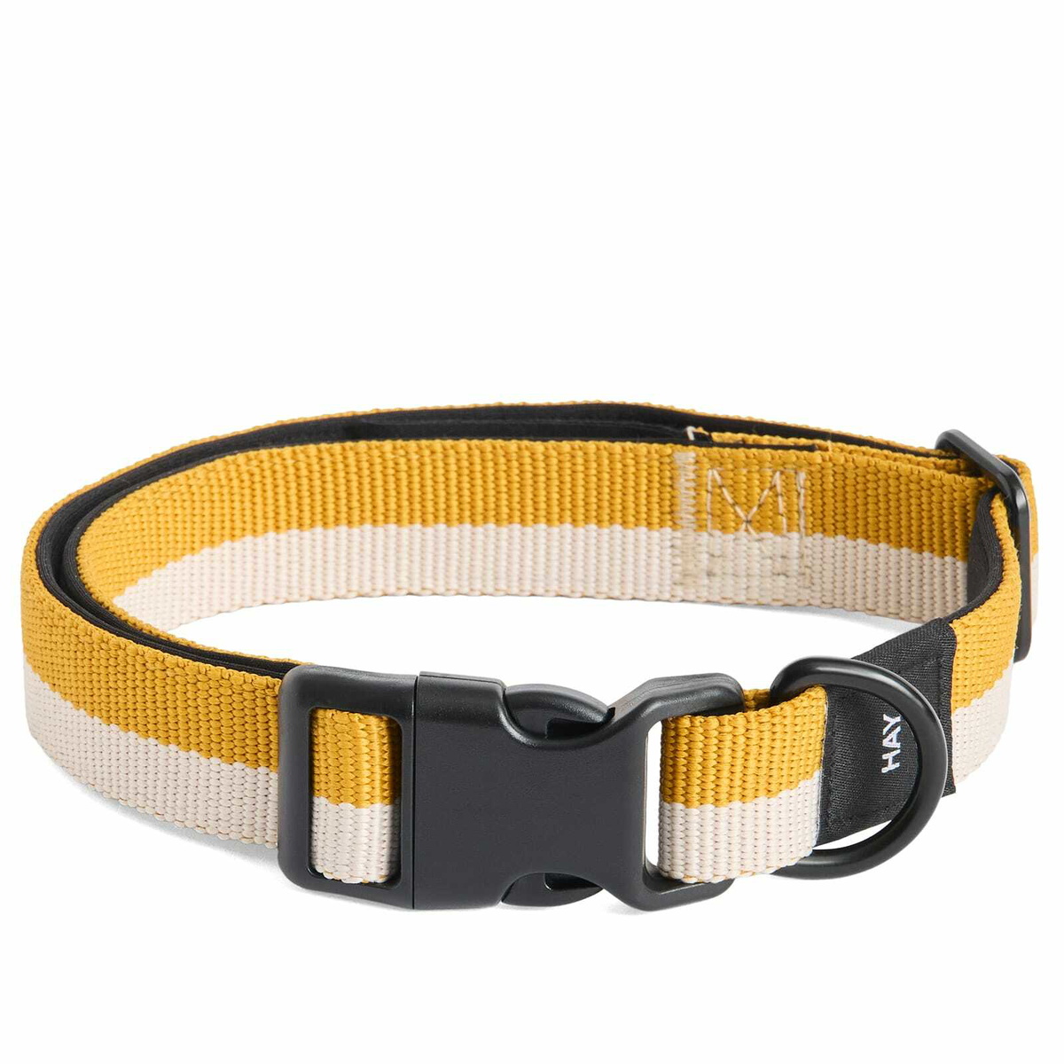 HAY Flat Dog Collar - Medium/Large in Off-White/Ochre 
