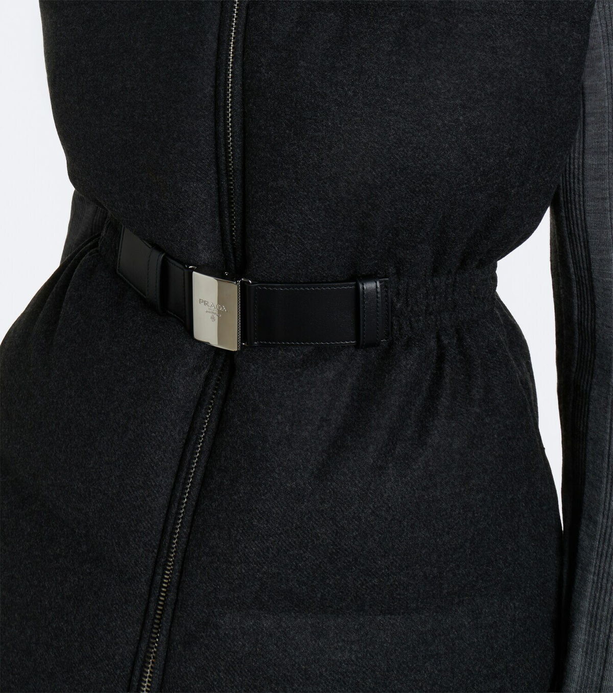 Prada Belted wool and cashmere down vest