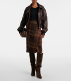 Polo Ralph Lauren Plaid wool-blend midi skirt