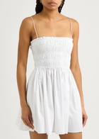 Matteau Smocked Cotton Mini Dress White