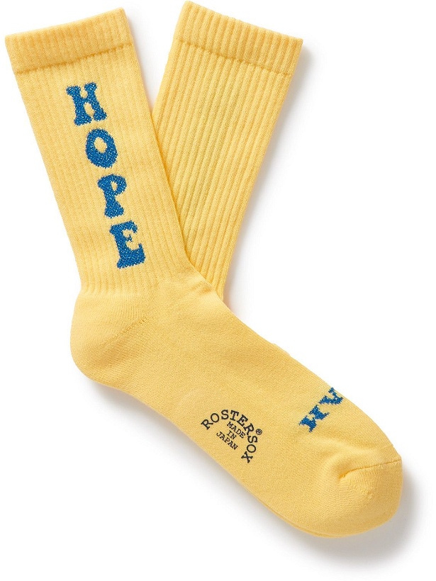 Photo: Rostersox - Hope Metallic Intarsia Ribbed Cotton Socks