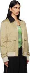 Wales Bonner Khaki Shade Varsity Jacket