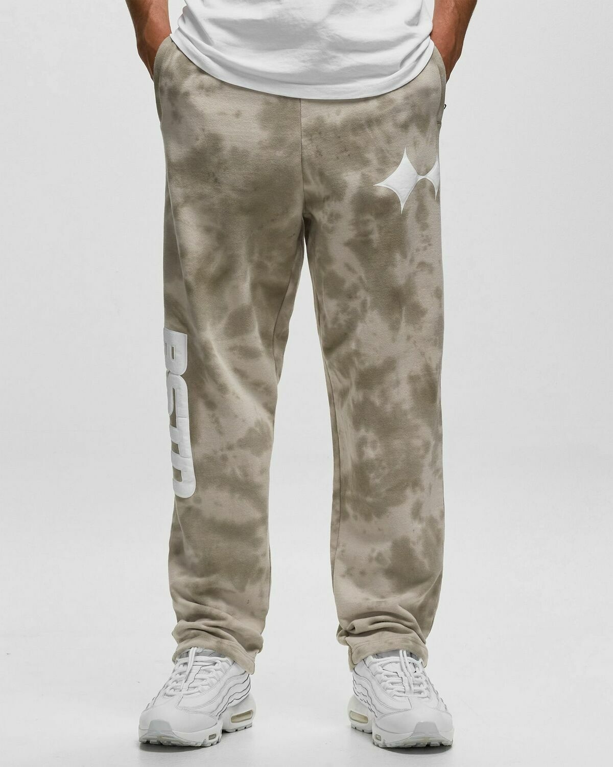 Bstn Brand Tie Dye Oversized Sweatpants Beige - Mens - Sweatpants
