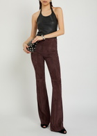 Stouls Gege Flared-leg Suede Leggings Black
