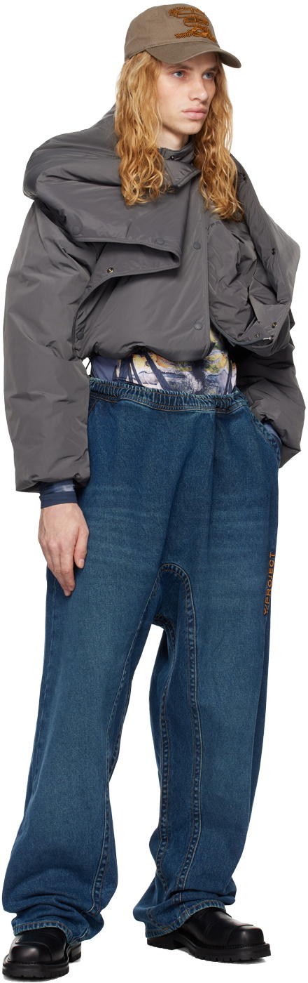 Y/Project Blue Pinched Logo Souffle Jeans Y/Project