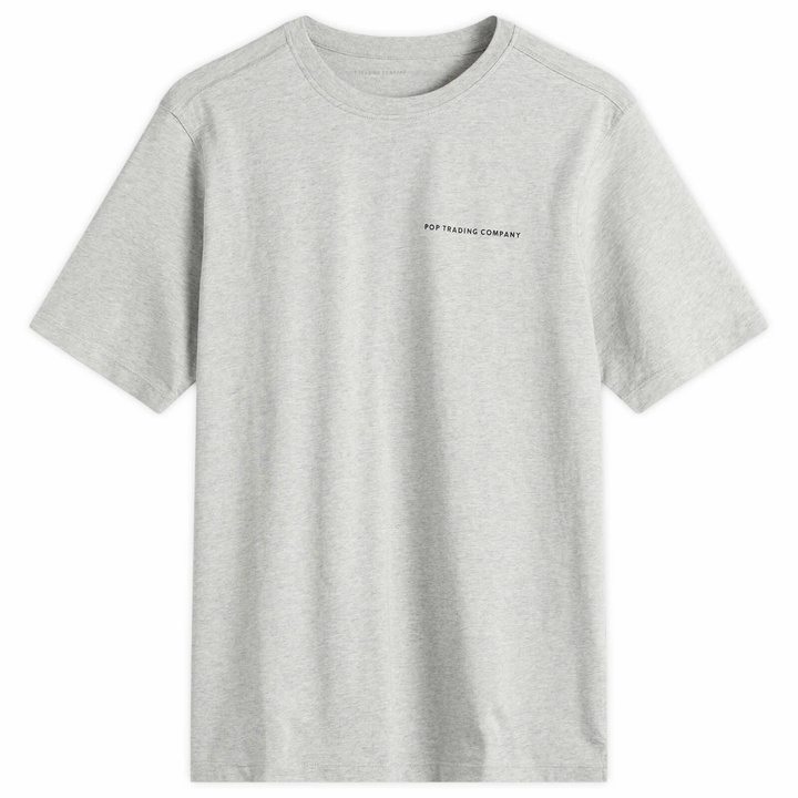 Photo: Pop Trading Company Men's Reflective Logo T-Shirt in Grey Heather