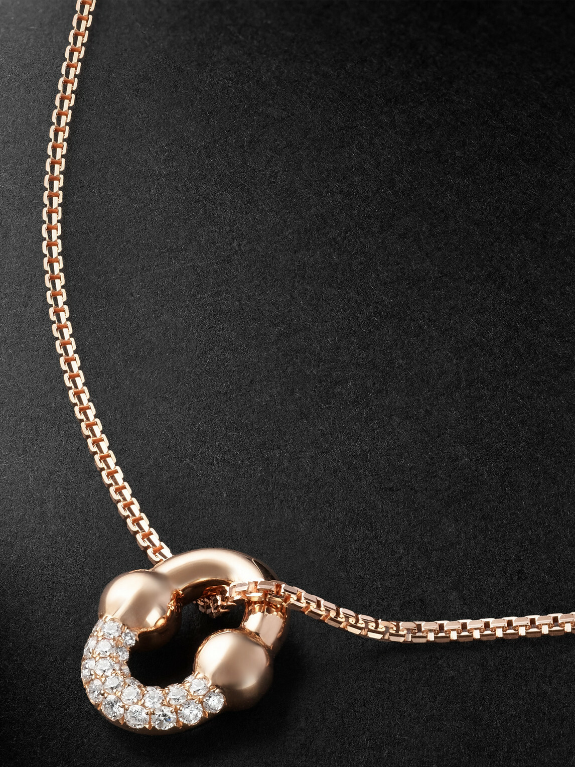 Greg Yuna - Umlaut 18-Karat Rose Gold Diamond Chain Necklace