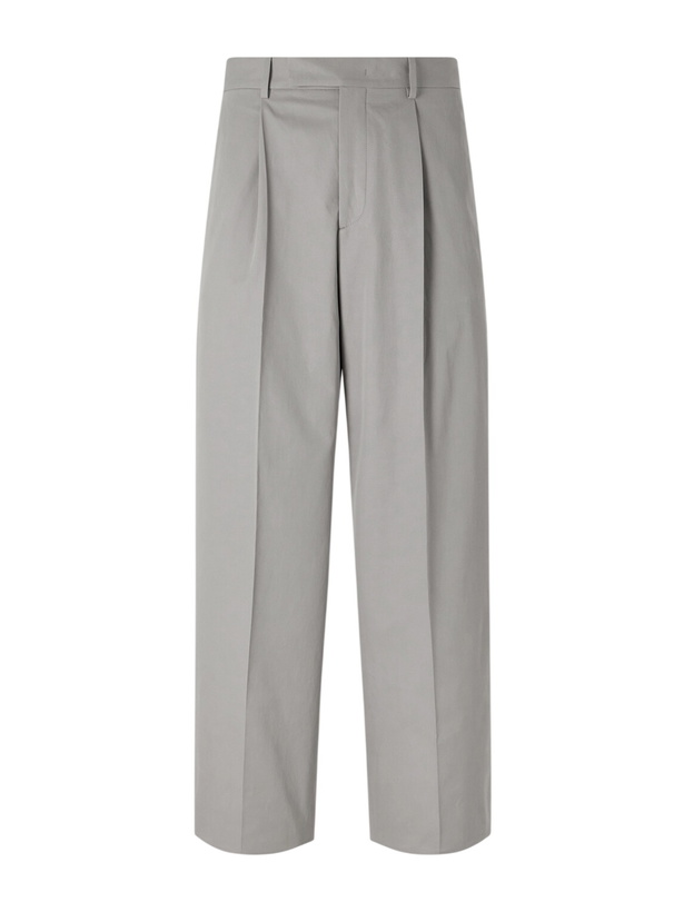 Photo: Jil Sander - Straight-Leg Cotton Trousers - Gray