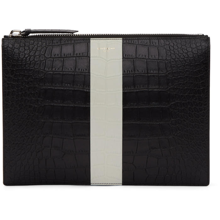 Photo: Givenchy Black and Off-White Croc Document Holder