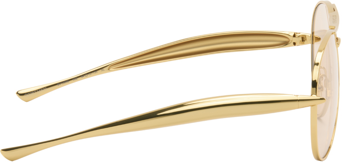 Bottega Veneta Gold Sardine Aviator Sunglasses
