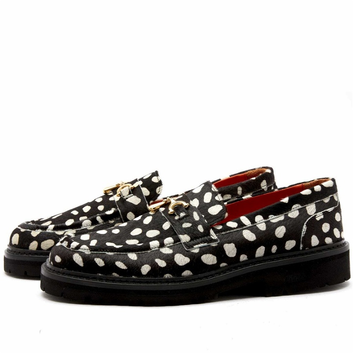 Photo: Soulland Men's x VINNY's Palace Loafer in Black/White Spotted Pony