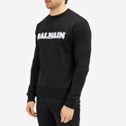 Balmain Men's Retro Logo Crew Sweat in Black/White