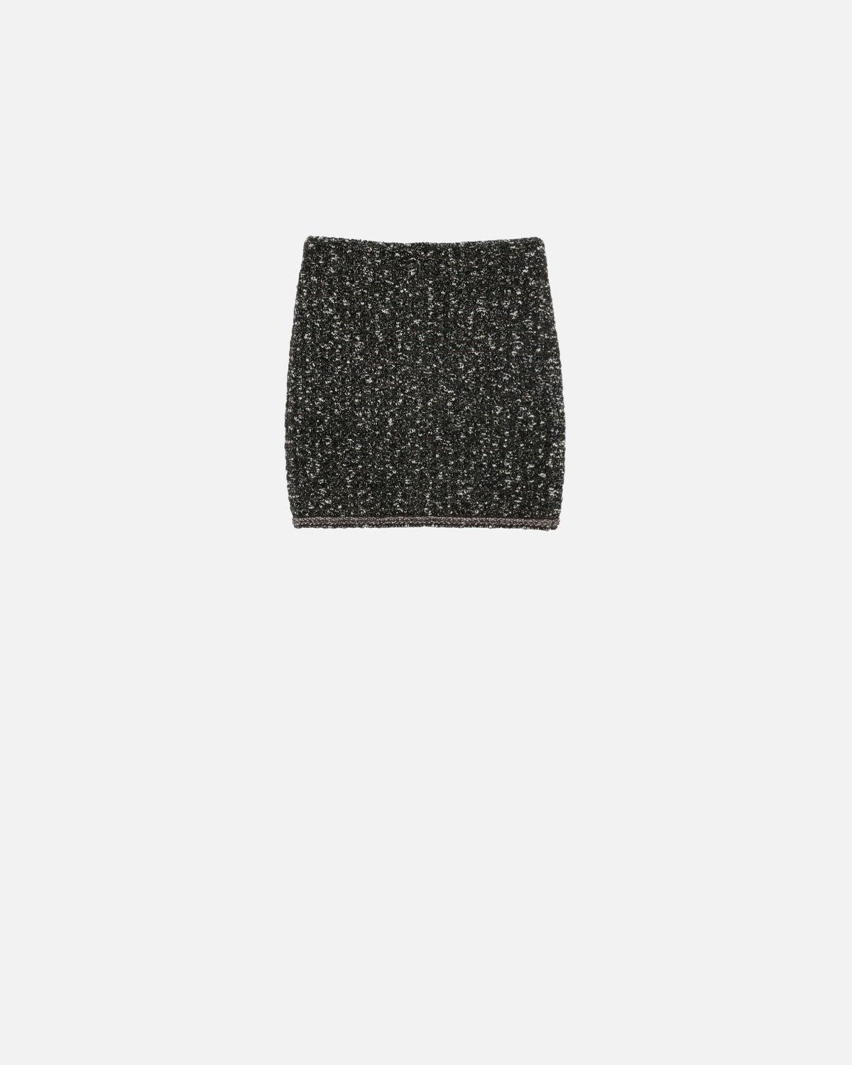 Pinko Bouclé Knit Mini Skirt With Sequins Black/Brown/White