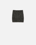 Pinko Bouclé Knit Mini Skirt With Sequins Black/Brown/White