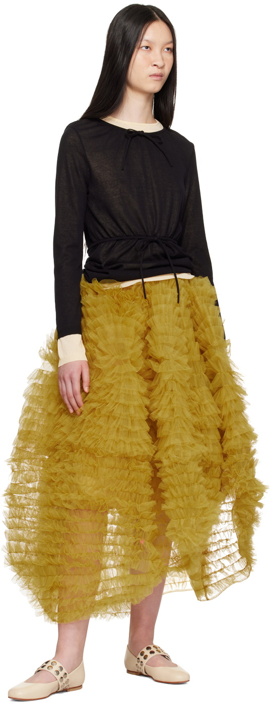 Molly Goddard Black & Beige Hannah Sweater