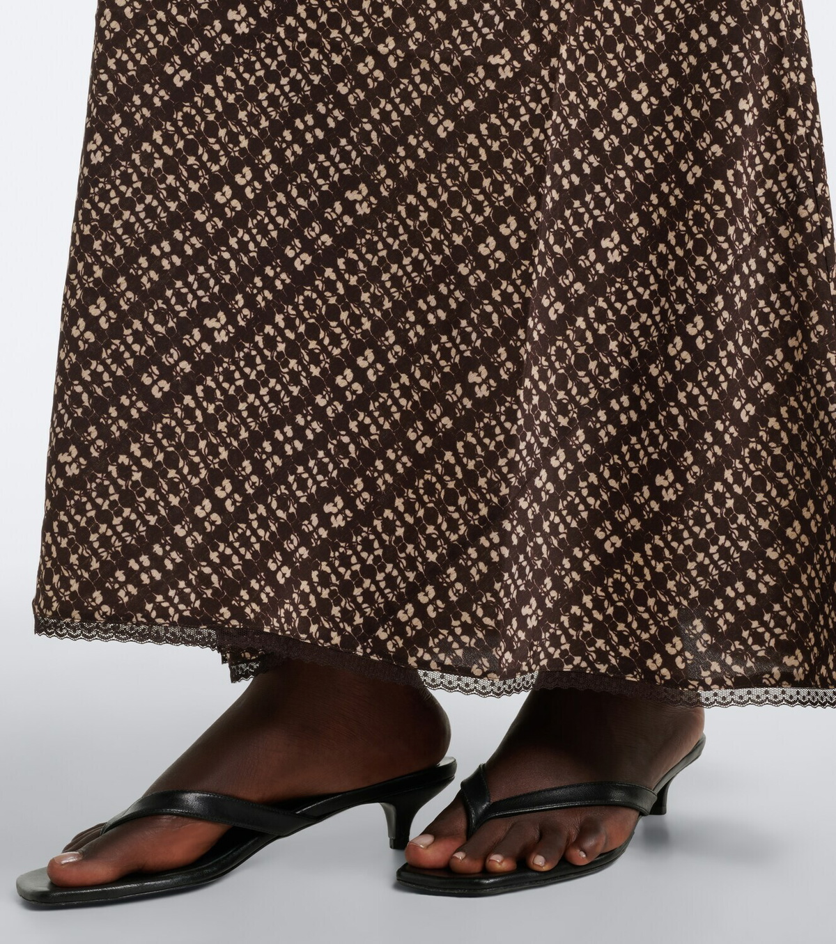 SIR Astrid lace-trimmed printed gown