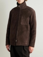 UMIT BENAN - Bruno Shearling-Lined Suede Jacket - Brown