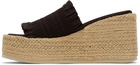 GANNI Brown Smock Espadrille Wedge Sandals