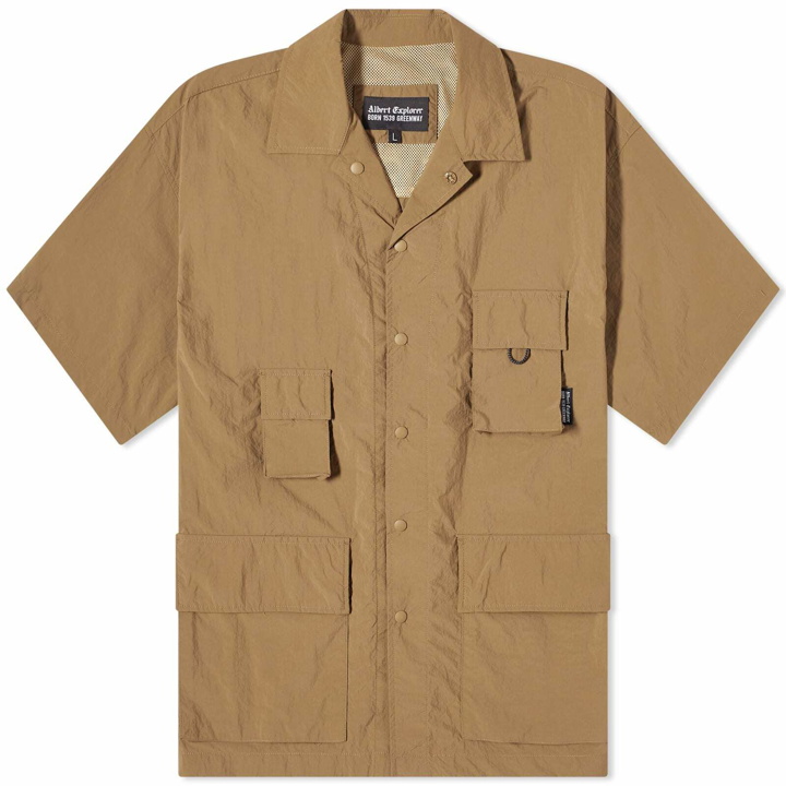 Photo: Uniform Bridge Men's Multi Pocket Short Sleeve Shirt in Beige