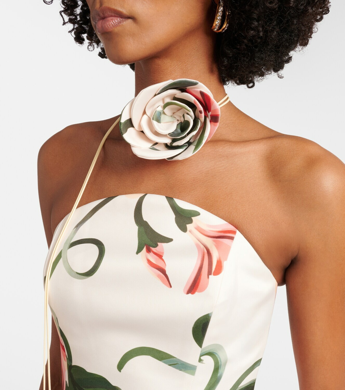 Leo Lin Violet floral bustier gown