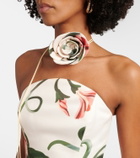 Leo Lin Violet floral bustier gown