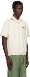 BEAMS PLUS Off-White Half--Zip Polo