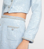 Self-Portrait Cropped sequin bouclé blazer