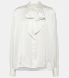 Alessandra Rich Bow-detail silk satin blouse