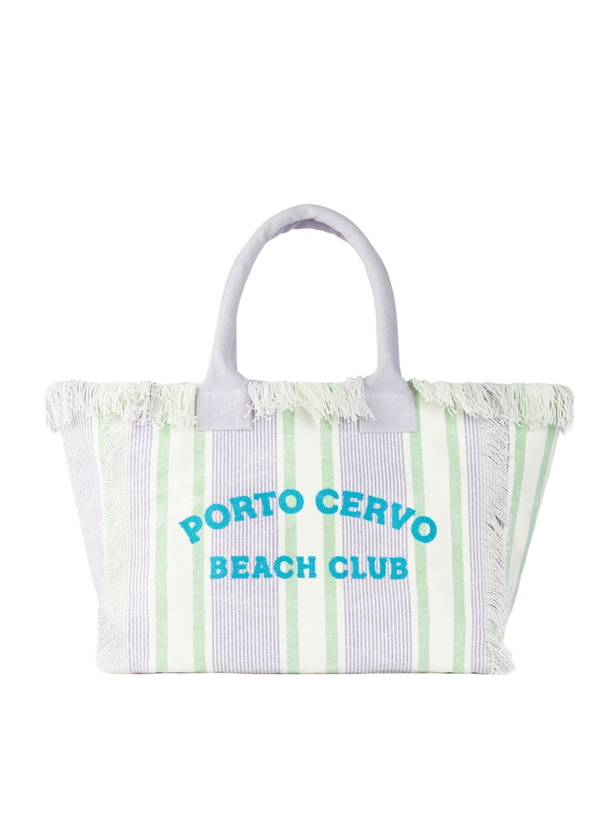Photo: MC2 Saint Barth Porto Cervo Beach Club Striped Cotton Canvas Vanity Tote Bag