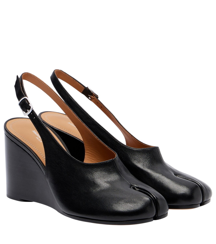Photo: Maison Margiela Tabi leather slingback wedge sandals