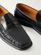 Tod's - Logo-Debossed Gathered Leather Loafers - Black
