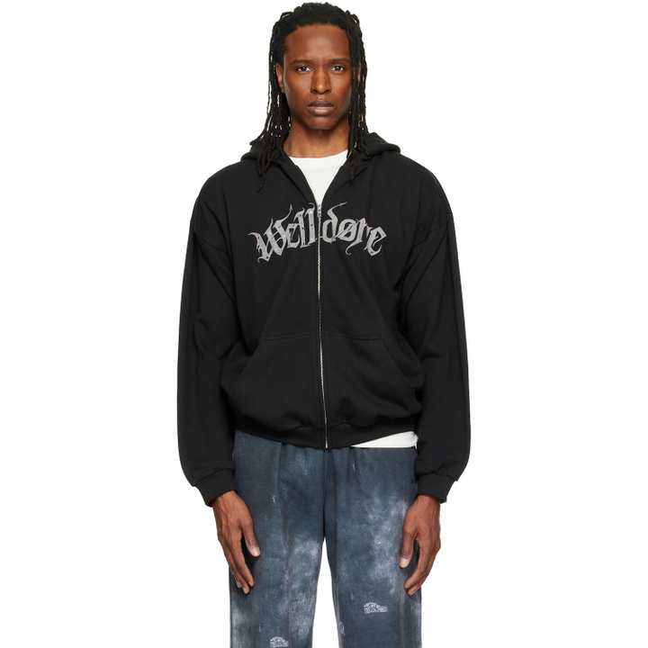 Photo: We11done Black Devil Arms Up Zip-Up Hoodie