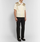 Maison Margiela - Camp-Collar Satin-Panelled Cotton-Poplin Western Shirt - Men - Cream